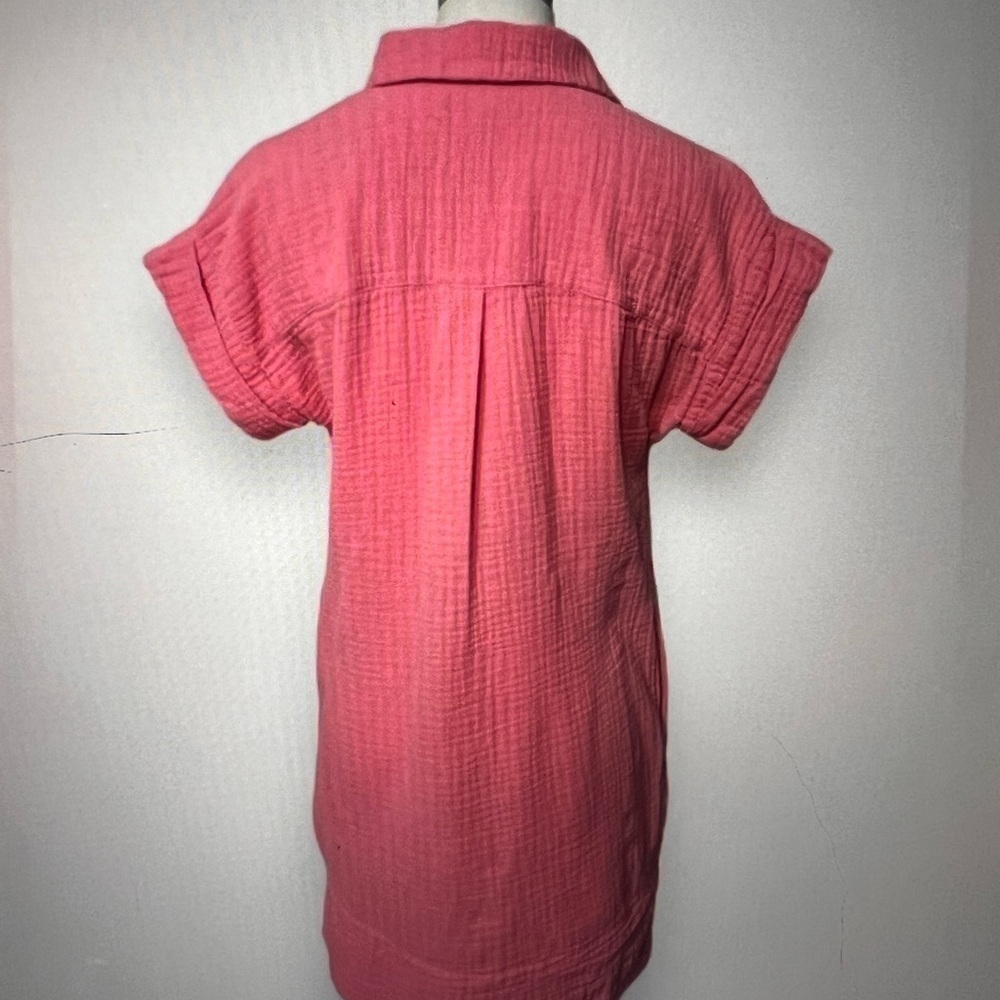 J Crew Pink Medium Gauze Shirt Dress Size Medium - Picture 7 of 7
